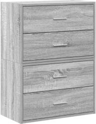 vidaXL 2 db szürke sonoma szerelt fa szekrény 2 fiókkal 60 x 31 x 40cm (858832) (858832)