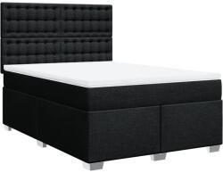 vidaXL fekete szövet rugós ágy matraccal 140 x 190 cm (3290499) (3290499)