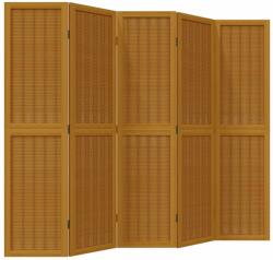 vidaXL 5 paneles barna tömör császárfa térelválasztó (358821) (358821)