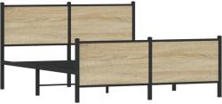 vidaXL sonoma tölgy színű fém ágykeret matrac nélkül 150 x 200 cm (3301362) (3301362)