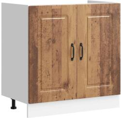 vidaXL Mosogató aljzat szekrény Kalmar régi fa 80x46x81, 5cm műanyag fa (853455) (853455)