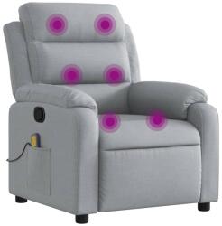 vidaXL világosszürke szövet dönthető masszázsfotel (373474) (373474)