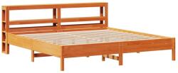 vidaXL viaszbarna tömör fenyőfa ágy matrac nélkül 200 x 200 cm (3306137) (3306137)