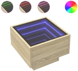 vidaXL sonoma tölgy színű szerelt fa kisasztal LED-del 40 x 40 x 30 cm (847499) (847499)