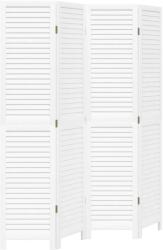 vidaXL 4 paneles fehér tömör császárfa térelválasztó (358834) (358834)