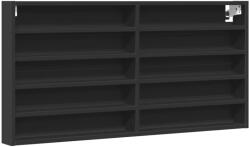 vidaXL fekete szerelt fa vitrinszekrény 100 x 8, 5 x 50 cm (847948) (847948)