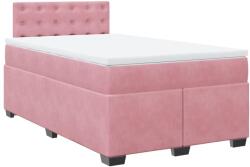 vidaXL rózsaszín bársony rugós ágy matraccal 120 x 190 cm (3286275) (3286275)