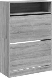 vidaXL szürke sonoma cipőszekrény 2 kihajtható fiókkal 80x34x116 cm (3214411) (3214411)