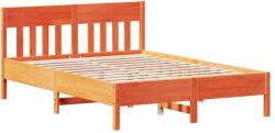 vidaXL viaszbarna tömör fenyőfa ágykeret fejtámlával 150x200 cm (842645) (842645)