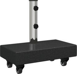 vidaXL Gurulós Napernyő Talapzat Ø38/48mm Oszlopokhoz Fekete Gránit 25 kg Négyszögletes (42006588) (42006588)