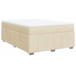 vidaXL krémszínű szövet rugós ágy matraccal 160 x 200 cm (3285489) (3285489)