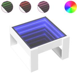 vidaXL fehér végtelen hatású LED-es dohányzóasztal 50 x 53 x 30 cm (847623) (847623)