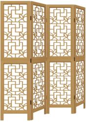 vidaXL 4 paneles barna tömör császárfa térelválasztó (358865) (358865)