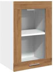 vidaXL kézműves tölgy színű szerelt fa függő üvegszekrény 40x31x60 cm (856099) (856099)