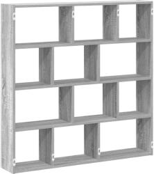 vidaXL szürke sonoma színű szerelt fa fali kockapolc 12 rekeszes színű (860009) (860009)