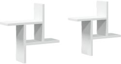 vidaXL 2 db fehér szerelt fa fali polc 38 x 12 x 38 cm (853245) (853245)