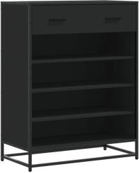 vidaXL fekete szerelt fa és fém cipőszekrény 75 x 38 x 97, 5 cm (3300875) (3300875)