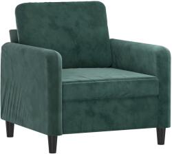 vidaXL sötétzöld bársony kanapéfotel 60 cm (359424) (359424)