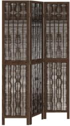 vidaXL 3 paneles sötétbarna tömör császárfa térelválasztó (358654) (358654)