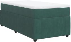 vidaXL sötétzöld bársony rugós ágy matraccal 90 x 200 cm (3285617) (3285617)