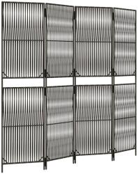 vidaXL szürke 4-paneles polyrattan térelválasztó (365378) (365378)