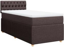 vidaXL sötétbarna szövet rugós ágy matraccal 80 x 200 cm (3287293) (3287293)