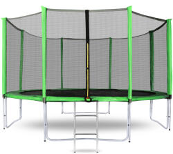 AGA Trambulin 366 cm Világoszöld + védőháló + létra (MRP1012LG)