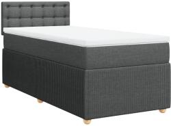 vidaXL sötétszürke szövet rugós ágy matraccal 100 x 200 cm (3287382) (3287382)