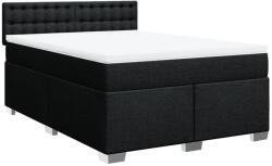 vidaXL fekete szövet rugós ágy matraccal 160x200 cm (3285955) (3285955)
