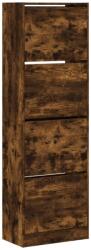 vidaXL füstös tölgy cipőszekrény 4 kihajtható fiókkal 60x34x187, 5 cm (3214375) (3214375)
