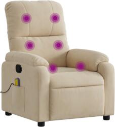 vidaXL krémszínű mikroszálas szövet dönthető masszázsfotel (373460) (373460)