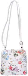  Olasz bőr 5128 fehér színes virágos bőr női kicsi oldaltáska