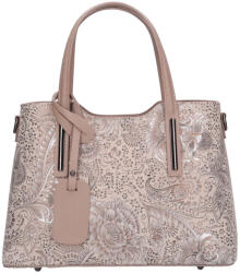 Rea Moda Olasz bőr 5136 púder arany virágos női kézitáska