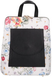 Rea Moda Olasz bőr 8509 fehér színes virágos hátizsák
