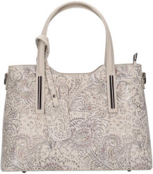Rea Moda Olasz bőr 5136 bézs virágos női kézitáska