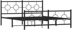 vidaXL fekete fém ágykeret fej- és lábtámlával 150 x 200 cm (376246) (376246)