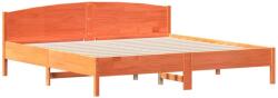 vidaXL viaszbarna tömör fenyőfa ágykeret fejtámlával 200 x 200 cm (3216190) (3216190)