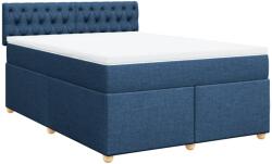 vidaXL kék szövet rugós ágy matraccal 160 x 200 cm (3286744) (3286744)