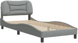 vidaXL világosszürke szövet ágykeret fejtámlával 90 x 190 cm (3207737) (3207737)