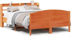 vidaXL viaszbarna tömör fenyőfa ágy matrac nélkül 135 x 190 cm (3306977) (3306977)