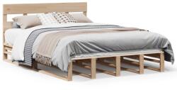 vidaXL tömör fenyőfa ágy matrac nélkül 140 x 190 cm (3302315) (3302315)
