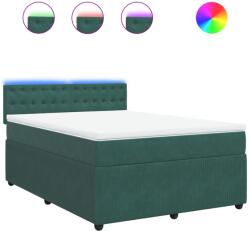 vidaXL sötétzöld bársony rugós ágy matraccal 160x200 cm (3290097) (3290097)