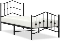 vidaXL fekete fém ágykeret fej- és lábtámlával 80 x 200 cm (373798) (373798)