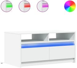 vidaXL fehér szerelt fa dohányzóasztal LED-lámpákkal (851991) (851991)