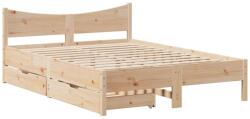 vidaXL tömör fenyőfa ágykeret fiókokkal 150 x 200 cm (3301902) (3301902)
