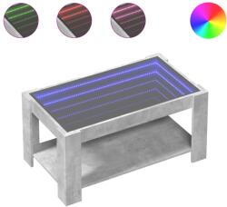 vidaXL betonszürke szerelt fa dohányzóasztal LED-del 93 x 53 x 45 cm (847556) (847556)