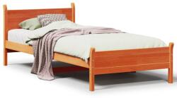vidaXL viaszbarna tömör fenyőfa ágy matrac nélkül 75 x 190 cm (855617) (855617)