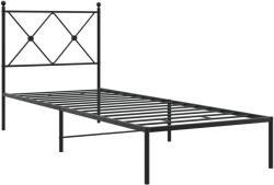 vidaXL fekete fém ágykeret fejtámlával 80 x 200 cm (376493) (376493)