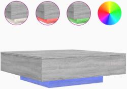 vidaXL szürke sonoma színű dohányzóasztal LED-lámpákkal 100x100x31 cm (836607) (836607)