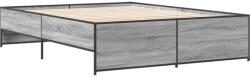 vidaXL szürke sonoma szerelt fa és fém ágykeret 160 x 200 cm (3279880) (3279880)
